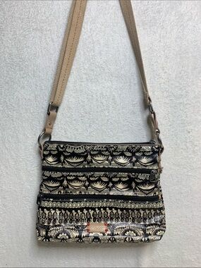 Sakroots Black & Cream Patterned Crossbody Bag